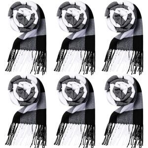 6 Pack Blanket Scarf Warm Soft Winter Scarves For Women Men Classic 9421